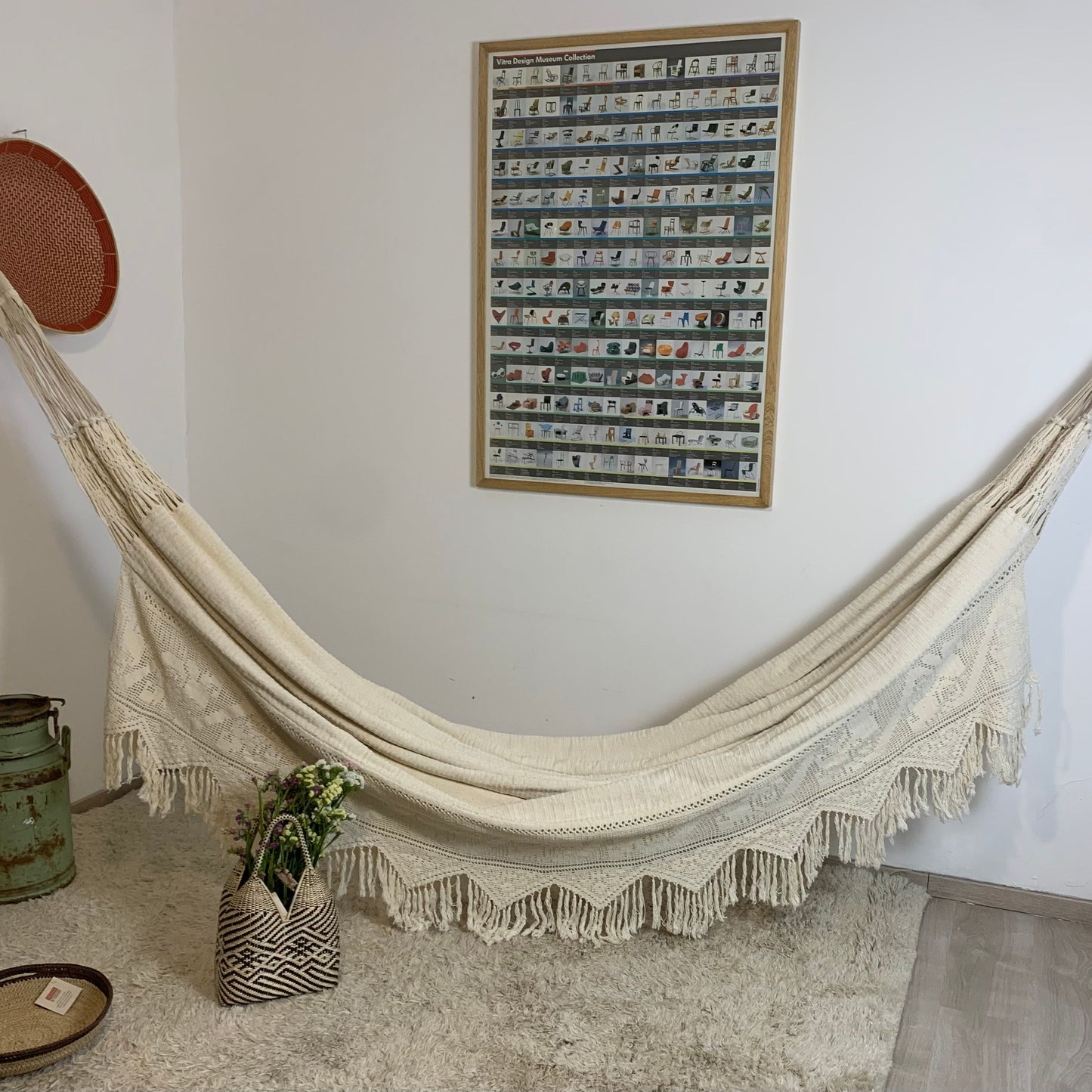 Amaca "Chinchorro" Wayuù Deluxe , Ecrù, D.O.P, fatta a mano.