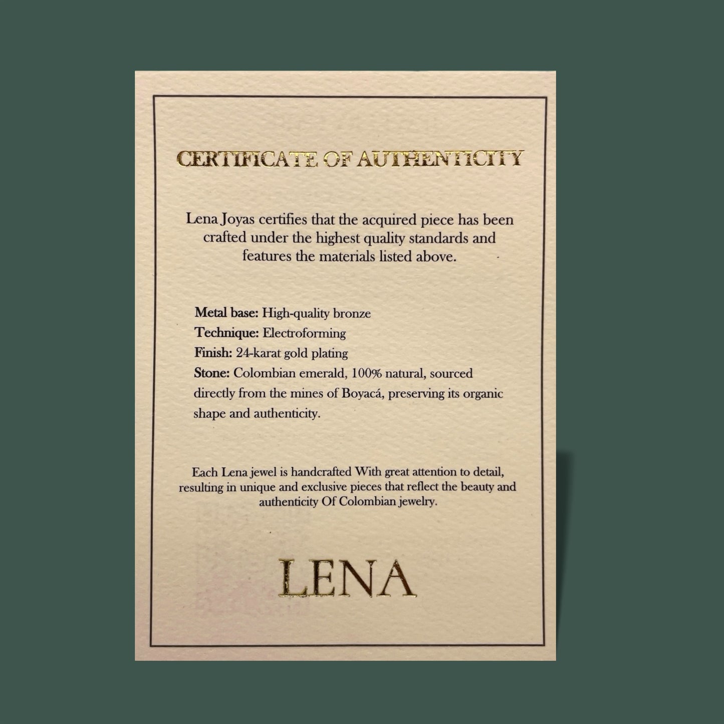 Emerald Ring - Raw Colombian Muzo Flower Solitaire 24k Gold CARU