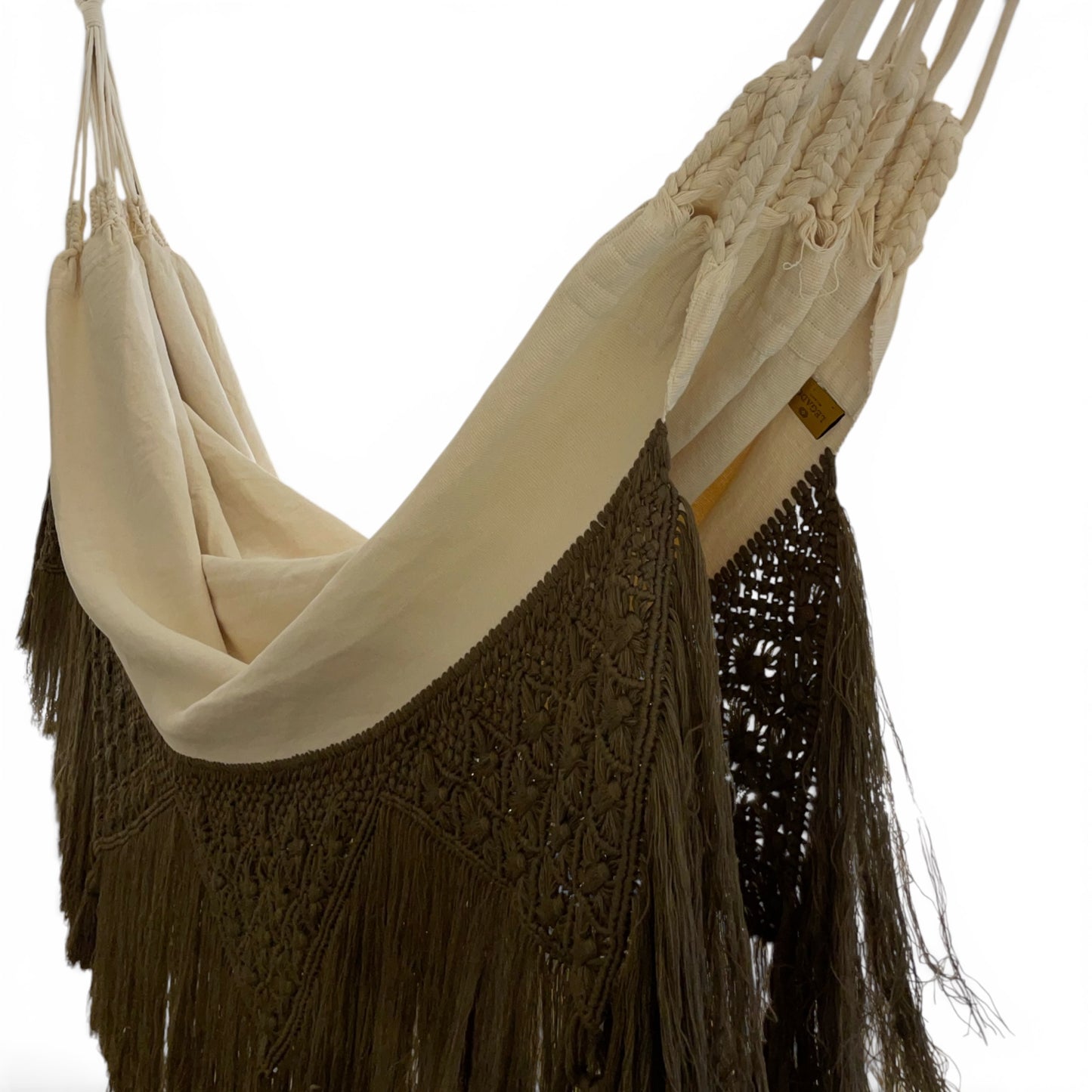 "Macramé" hammock, black, measures 3.60 x 1.60 m