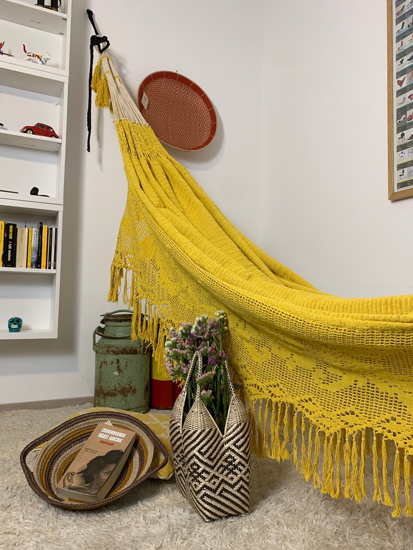 Amaca Artigianale "Chinchorro" Gialla - Pezzo Unico Wayuù Deluxe