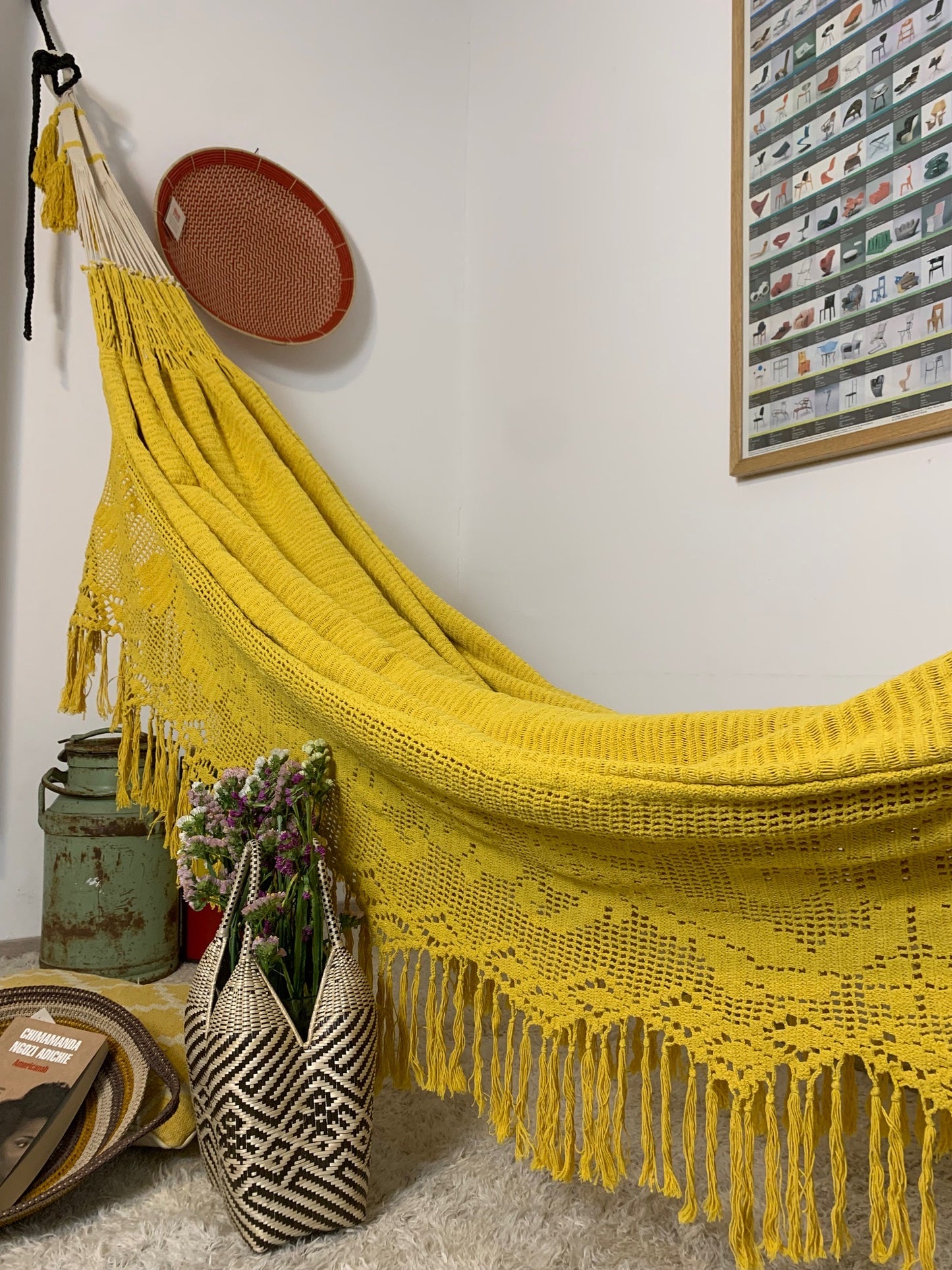 Amaca Artigianale "Chinchorro" Gialla - Pezzo Unico Wayuù Deluxe