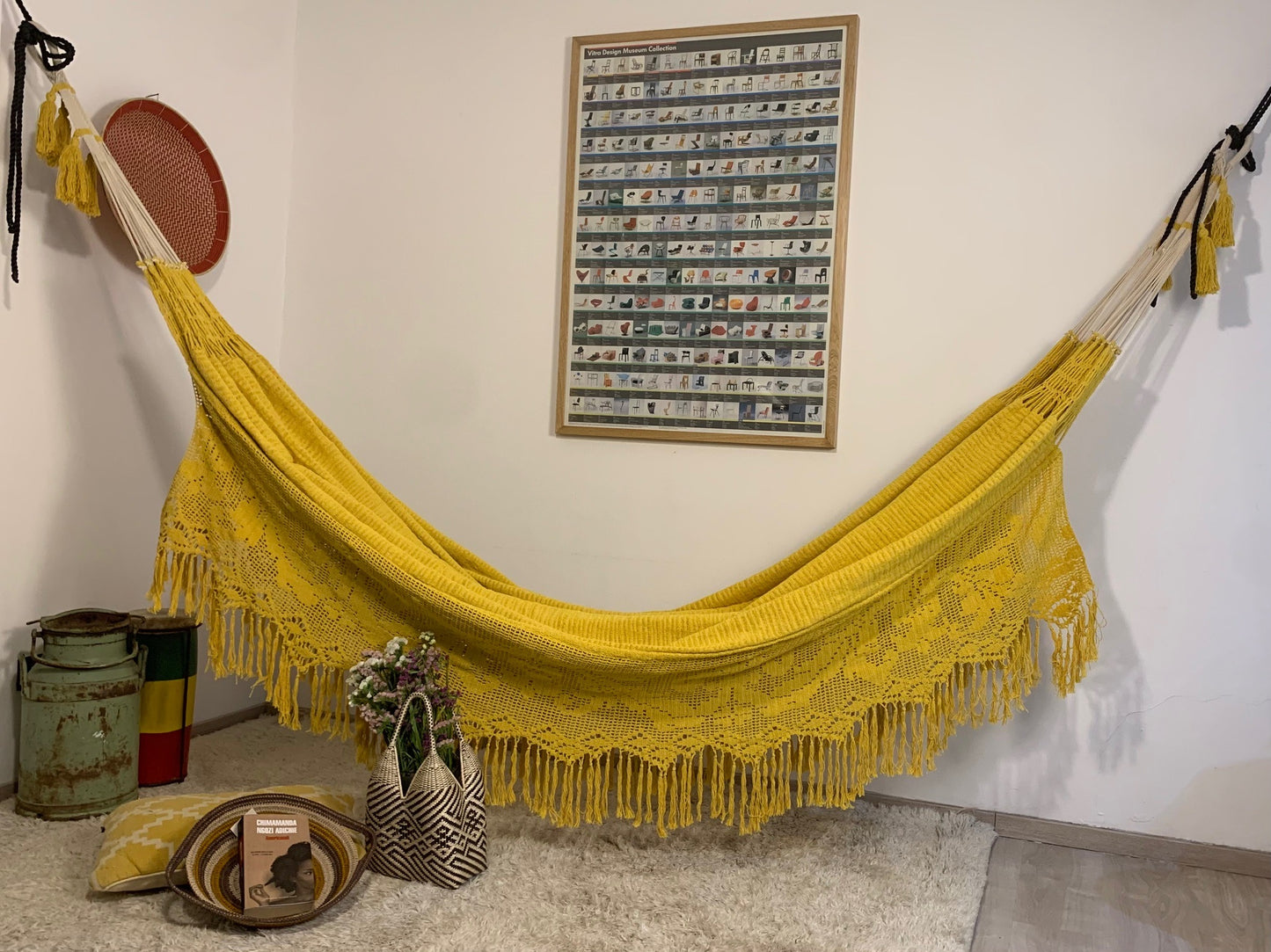 Amaca Artigianale "Chinchorro" Gialla - Pezzo Unico Wayuù Deluxe