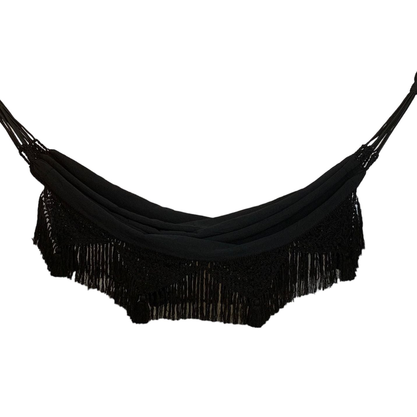 "Macramé" hammock, black, measures 3.60 x 1.60 m