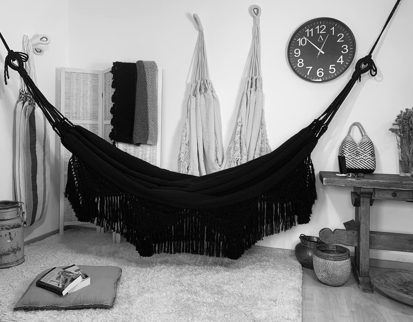 "Hamaca Macramé", Nera, Misura 3,60 x 1,60 m