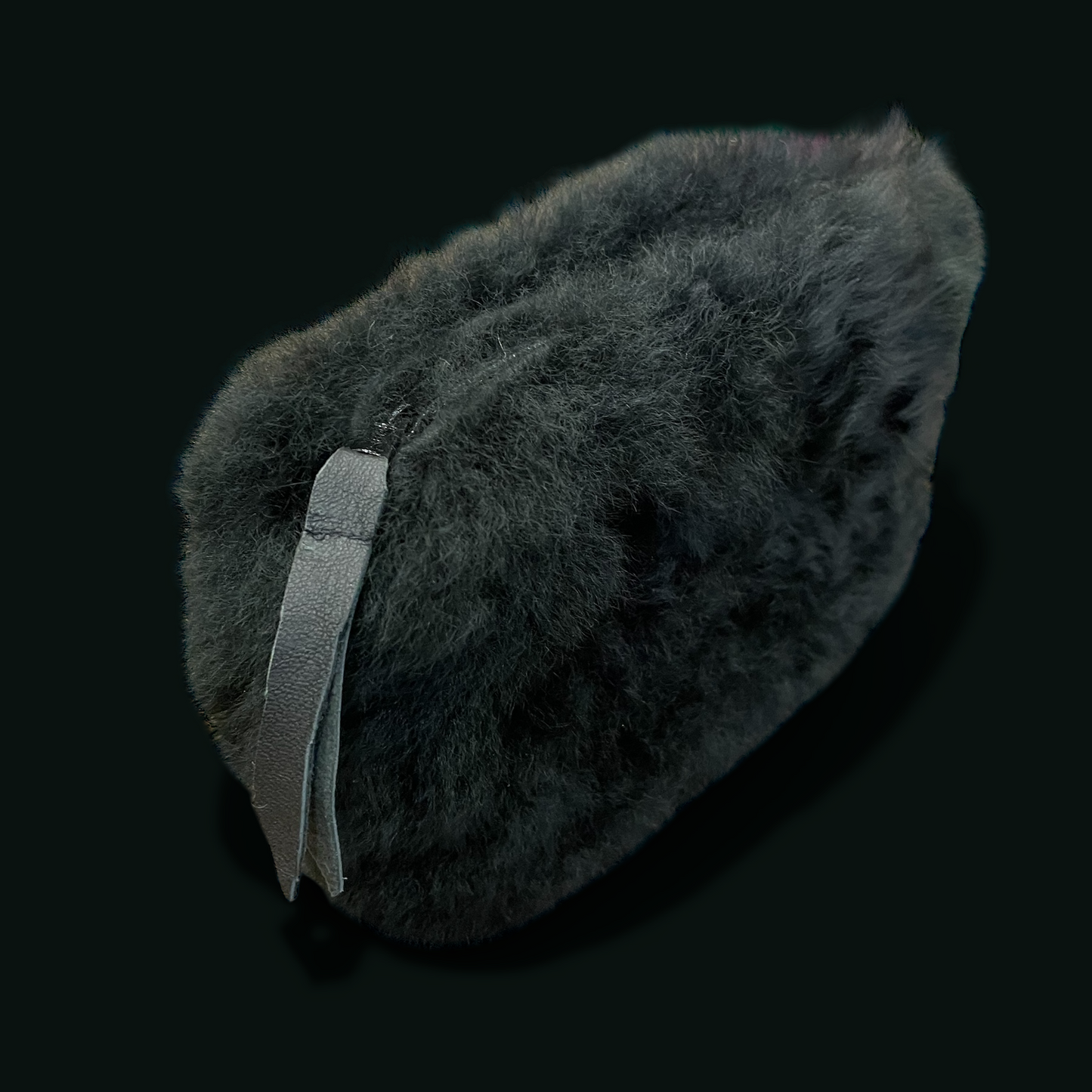 Pochette in pelo naturale di alpaca grigio artigianato peruviano fatto a mano colore nero