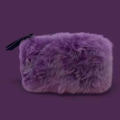 ochette in pelo naturale di alpaca grigio artigianato peruviano fatto a mano colore viola