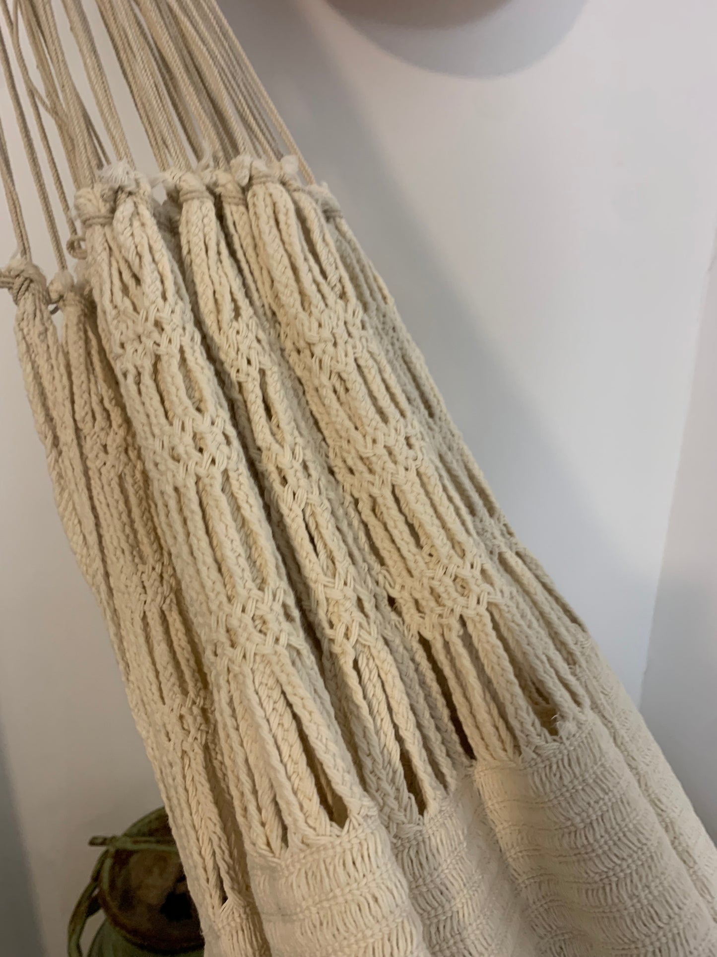 Amaca "Chinchorro" Wayuù Deluxe , Ecrù, D.O.P, fatta a mano.