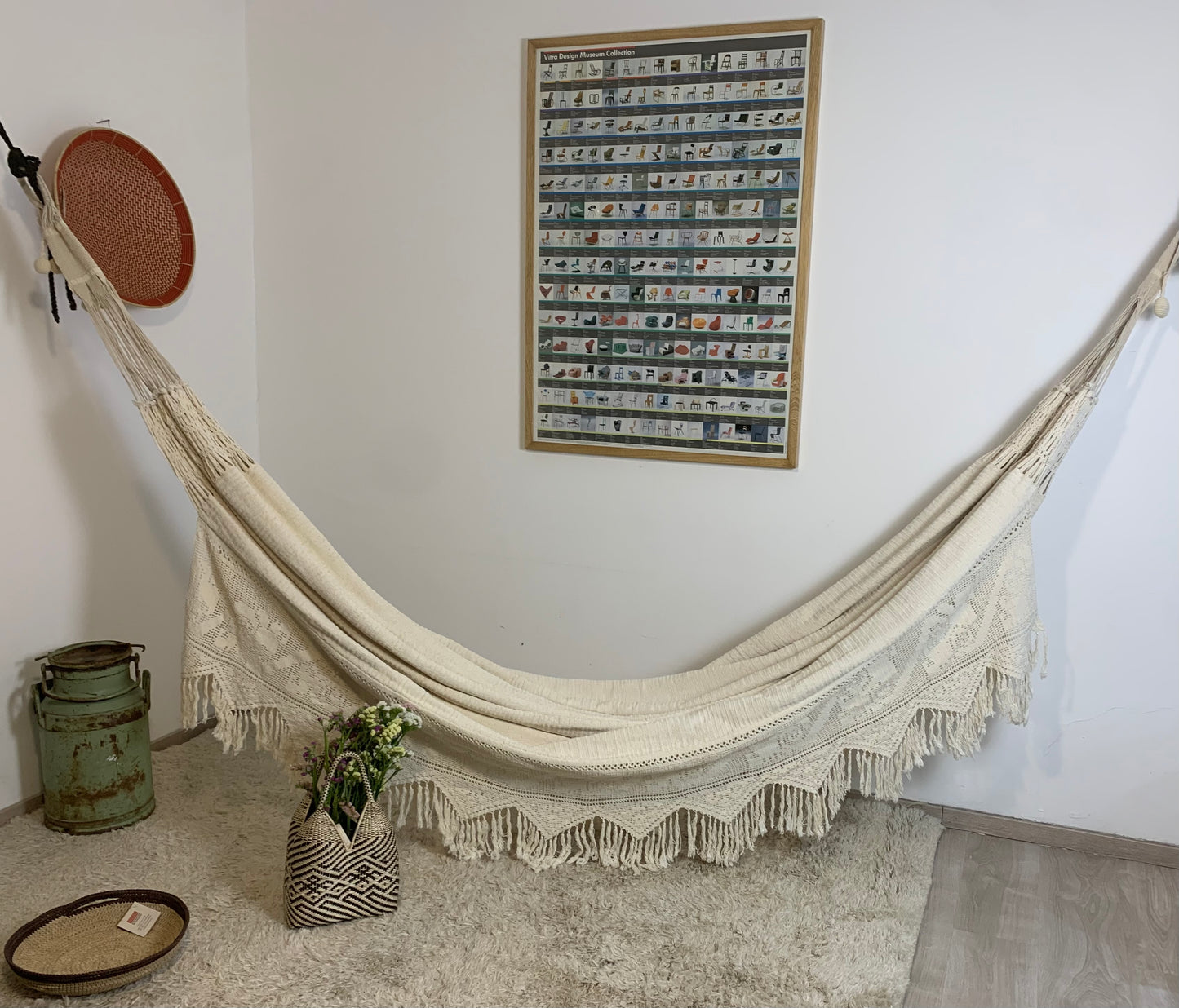 Amaca "Chinchorro" Wayuù Deluxe , Ecrù, D.O.P, fatta a mano.