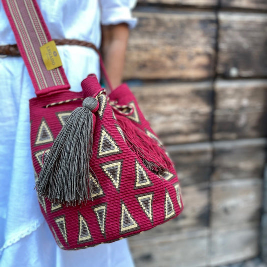 borsa mochila wayuu colombiana a tracolla