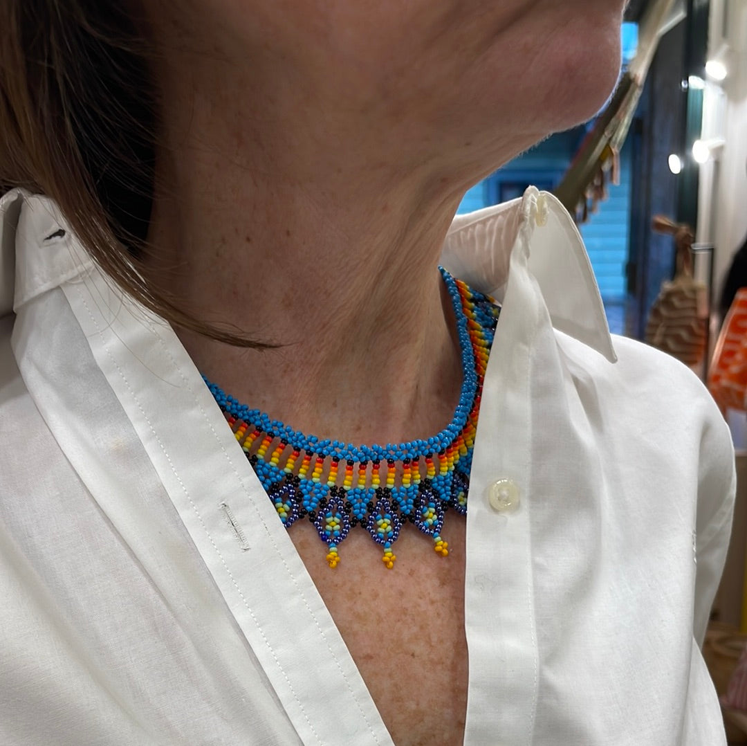 Collana Embera Media, Fatta a mano in Telaio Manuale, Etnica.