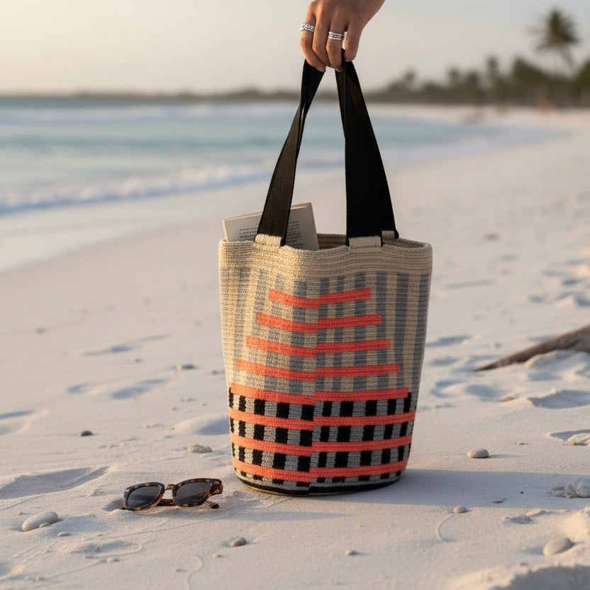 Borsa mare tessuta a mano Wayuù colombia ampia capacità 