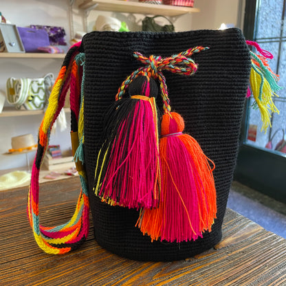 Mochila Wayuù Super Color Colombiana a Tracolla