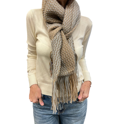 Hand-Woven Peruvian Alpaca Scarf - Natural Luxury
