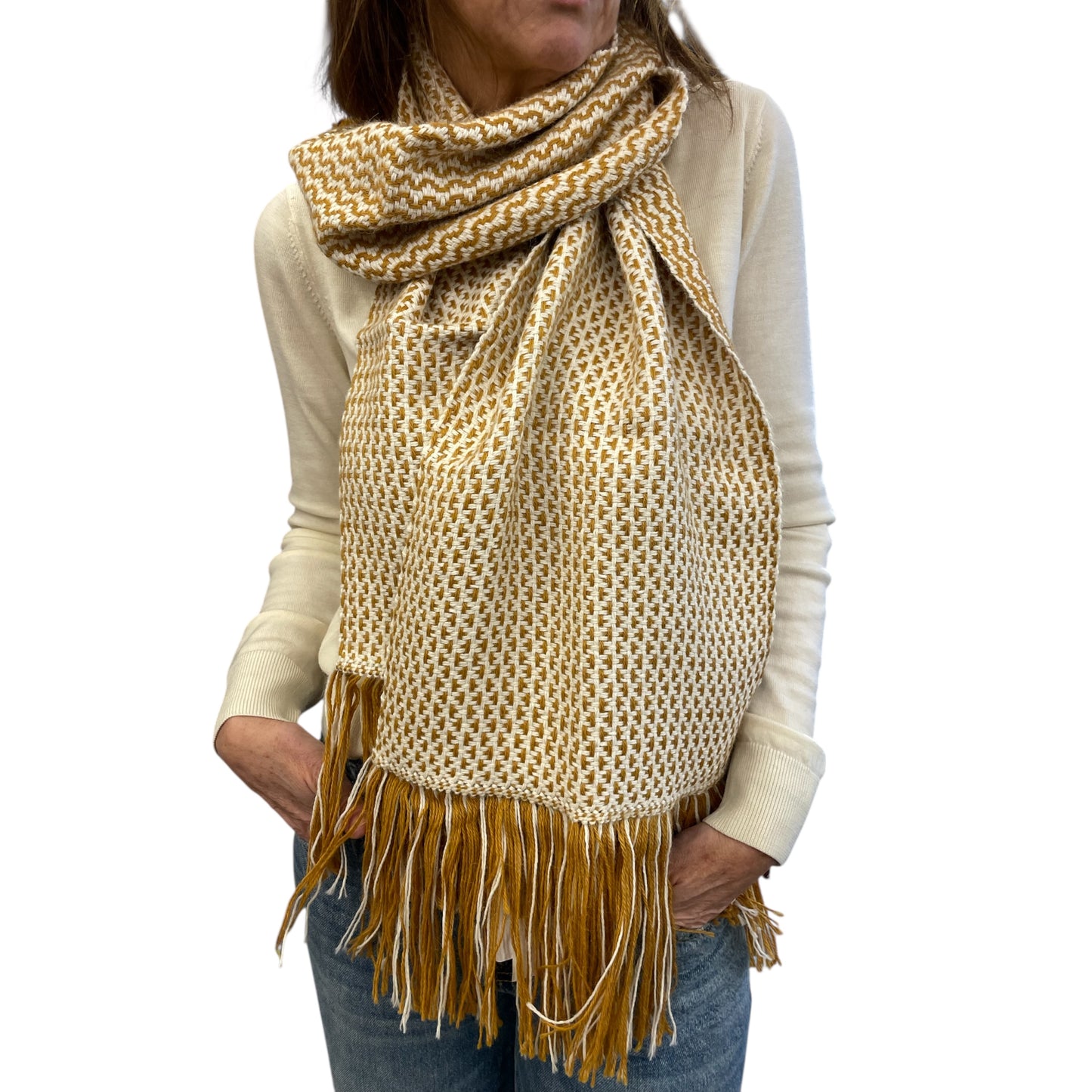 Hand-Woven Peruvian Alpaca Scarf - Natural Luxury