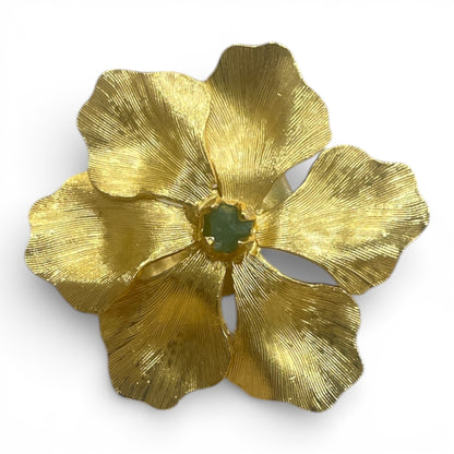 Emerald Ring - Raw Colombian Muzo Flower Solitaire 24k Gold CARU
