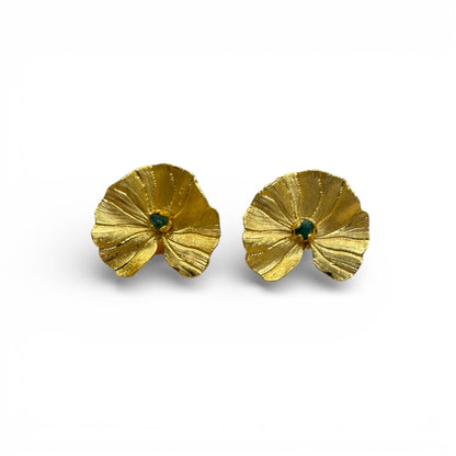 Orecchini Foglia con Smeraldi Certificati Muzo - Design Naturale