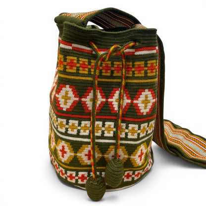 Wayuu Chiquita Colombian Mochila Bag, Authentic and Handwoven by Wayuu women.
