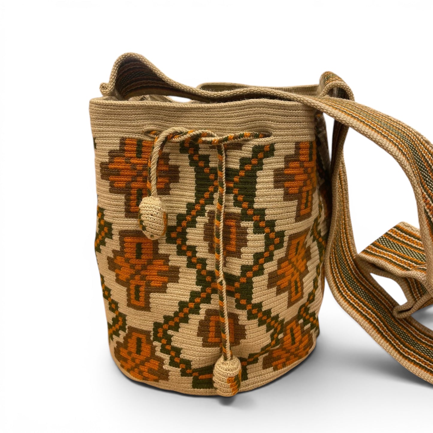 Wayuu Chiquita Colombian Mochila Bag, Authentic and Handwoven by Wayuu women.