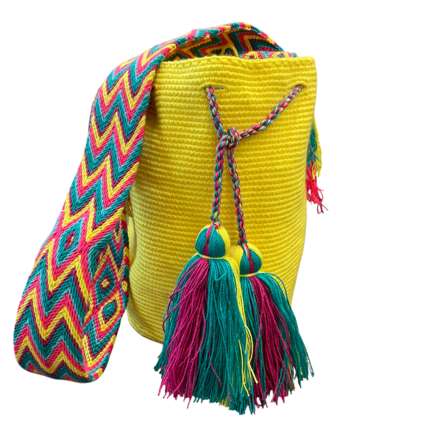 Mochila Wayuù Super Color Colombiana a Tracolla
