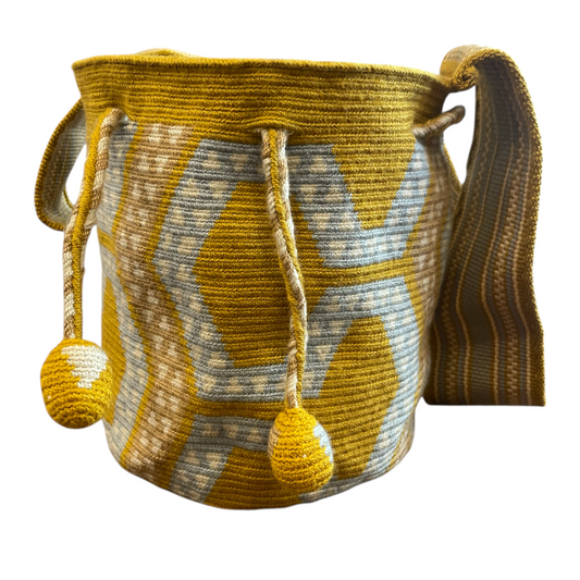 Borsa Mochila Wayuu Chiquita Colombiana, Autentica e Tessuta a mano dalle donne Wayuu.