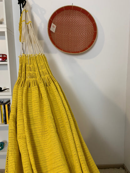 Amaca Artigianale "Chinchorro" Gialla - Pezzo Unico Wayuù Deluxe