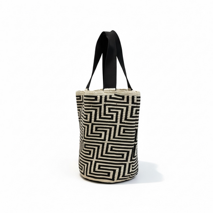 Mochila Wayuu doppio manico ampia capacità tessuta a mano Colombia