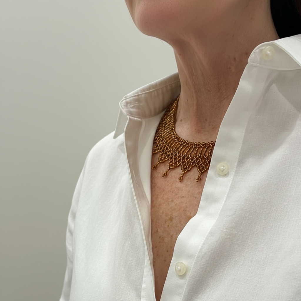 Collana Embera Media verde con materiali naturali gioiello etnico sostenibile