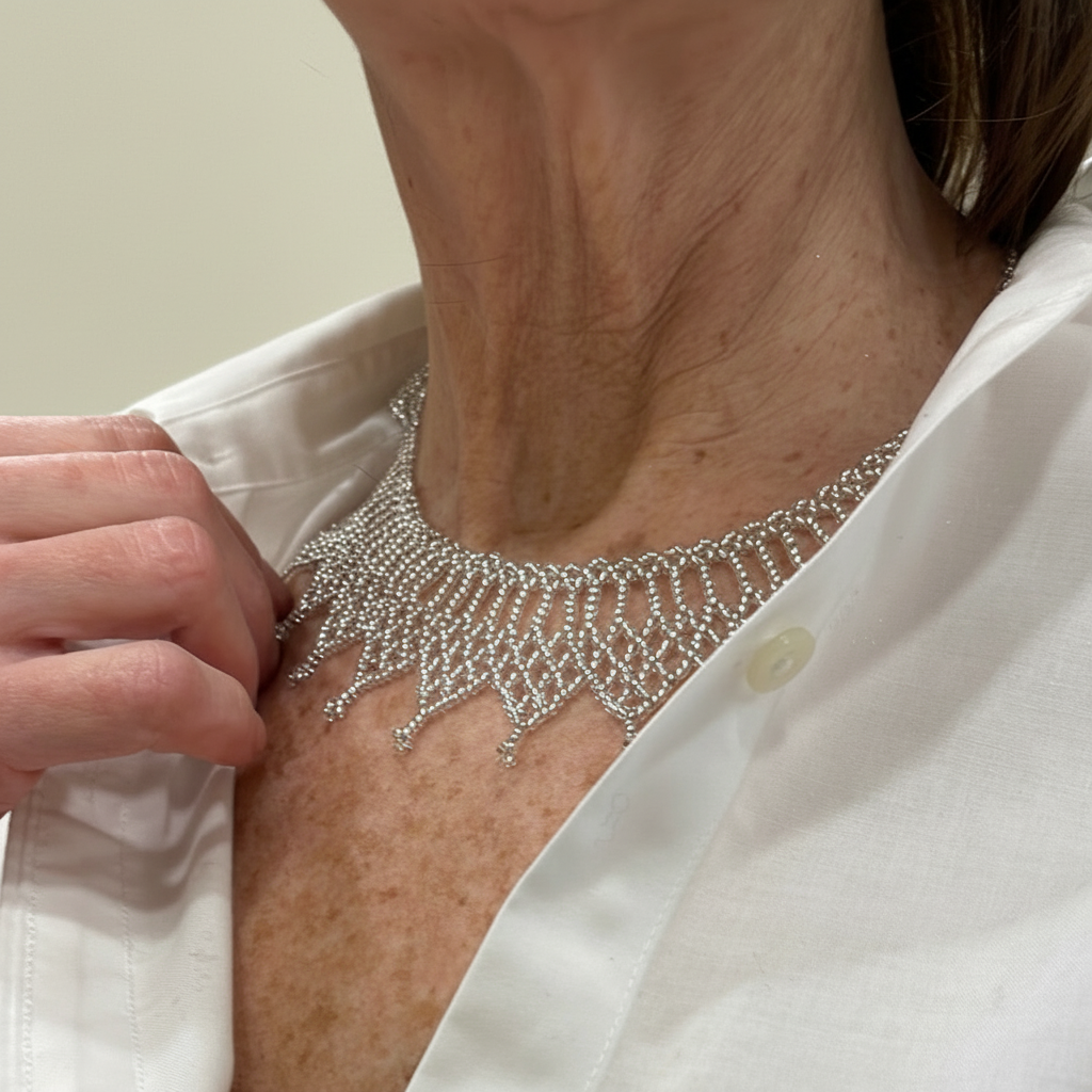 Collana Embera Media argento fatta a mano - Gioiello etnico artigianale colombiano