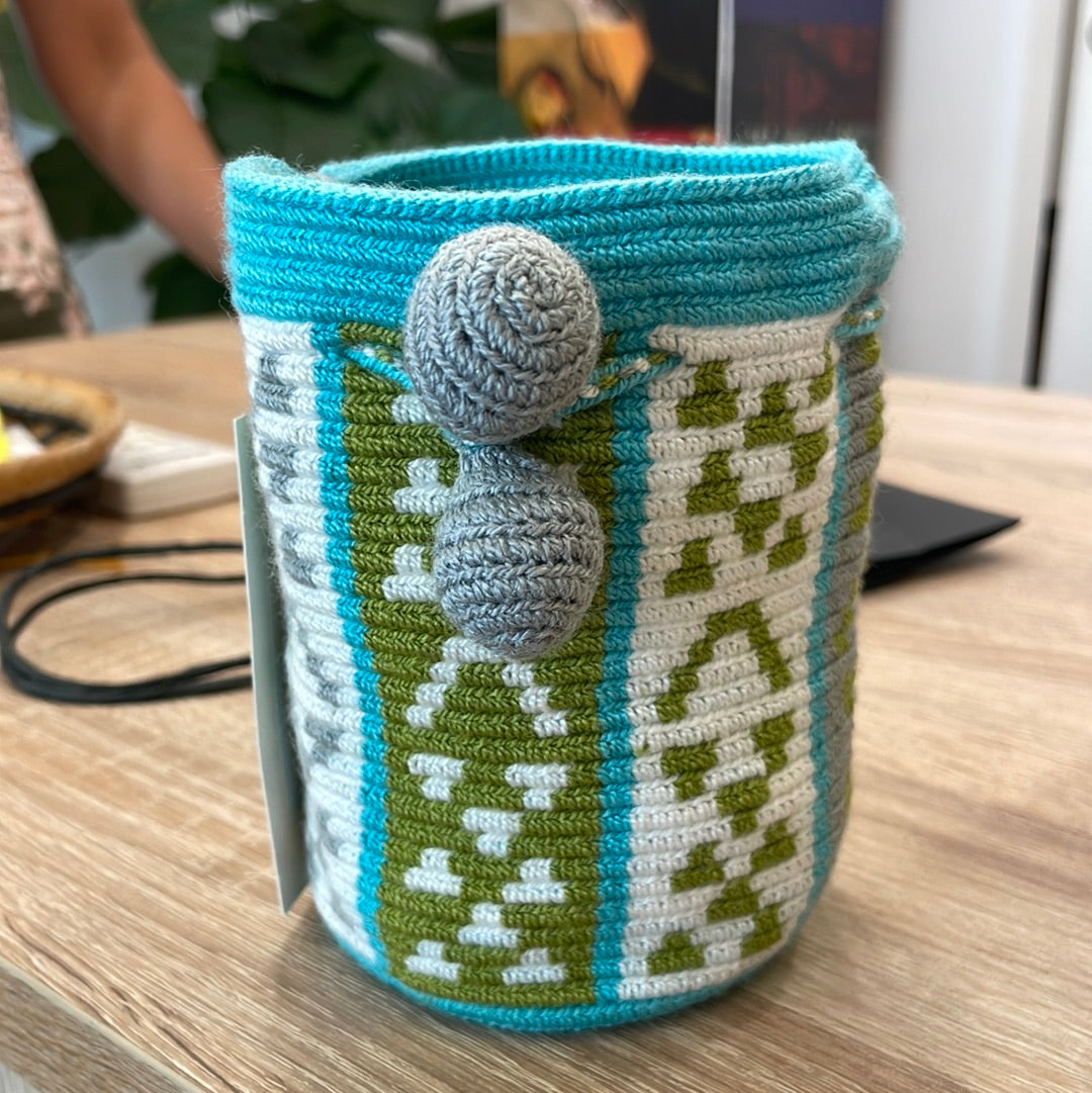mini borsa wayuu per bambini tessuta a mano al crochet