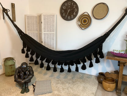 Amaca "Borlas", Nera, Misura 3,60 x 1,60 m