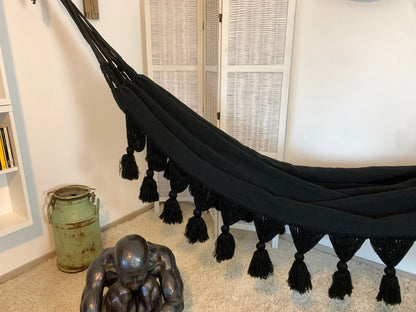 Amaca "Borlas", Nera, Misura 3,60 x 1,60 m
