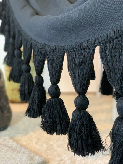 Amaca "Borlas", Nera, Misura 3,60 x 1,60 m