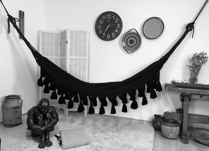 Amaca "Borlas", Nera, Misura 3,60 x 1,60 m