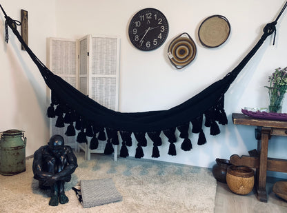 Amaca "Borlas", Nera, Misura 3,60 x 1,60 m