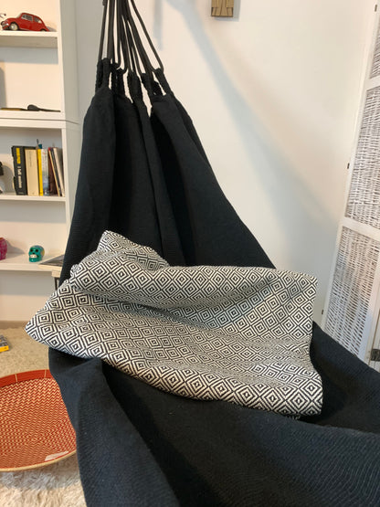 Hamac "Nudos y Borlas", Noir, Mesure 3,60 x 1,60 m