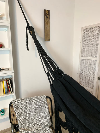Amaca "Espina de Pescado", Nera, Misura 3,60 x 1,60