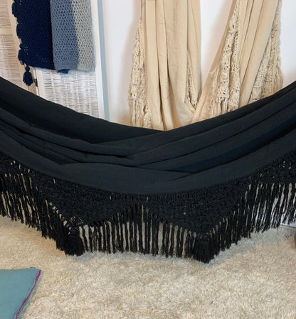 Amaca "Macramé", Nera, Misura 3,60 x 1,60 m