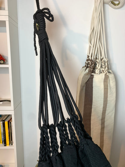 Amaca "Macramé", Nera, Misura 3,60 x 1,60 m