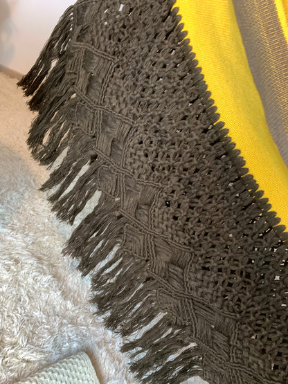Amaca "Macramé", Gialla e Marrone, Misura 3,60 x 1,60