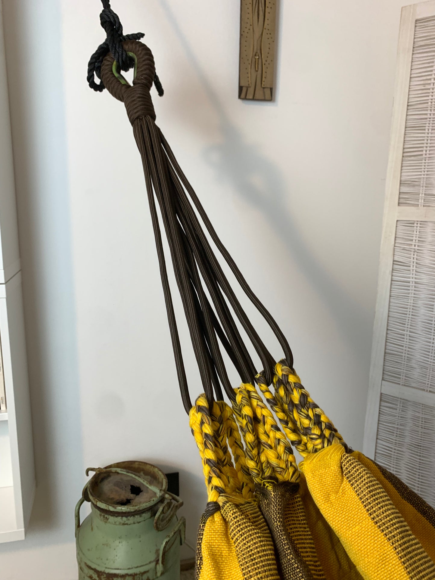 Amaca "Macramé", Gialla e Marrone, Misura 3,60 x 1,60